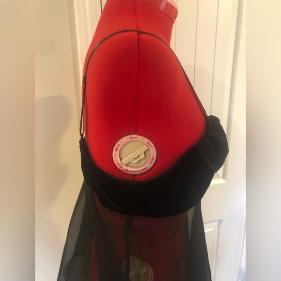 🎁 2 For $30 Black Velvet And Sheer Babydoll / Teddy With Rhinestone - Picture 8 of 11